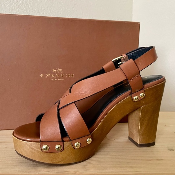 COACH Adessa Semi Matte Calf (Saddle & Wood) - Picture 2 of 11
